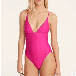J.Crew Plunge One-Piece Bathing Suit Radiant Fuschia Size 6 NWT